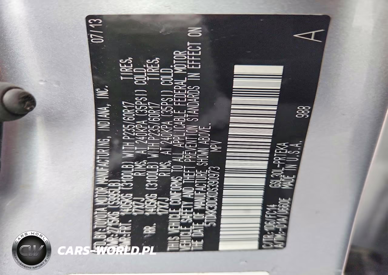 2013 Toyota Sienna Le VIN:5TDKK3DCXDS390973 - 13