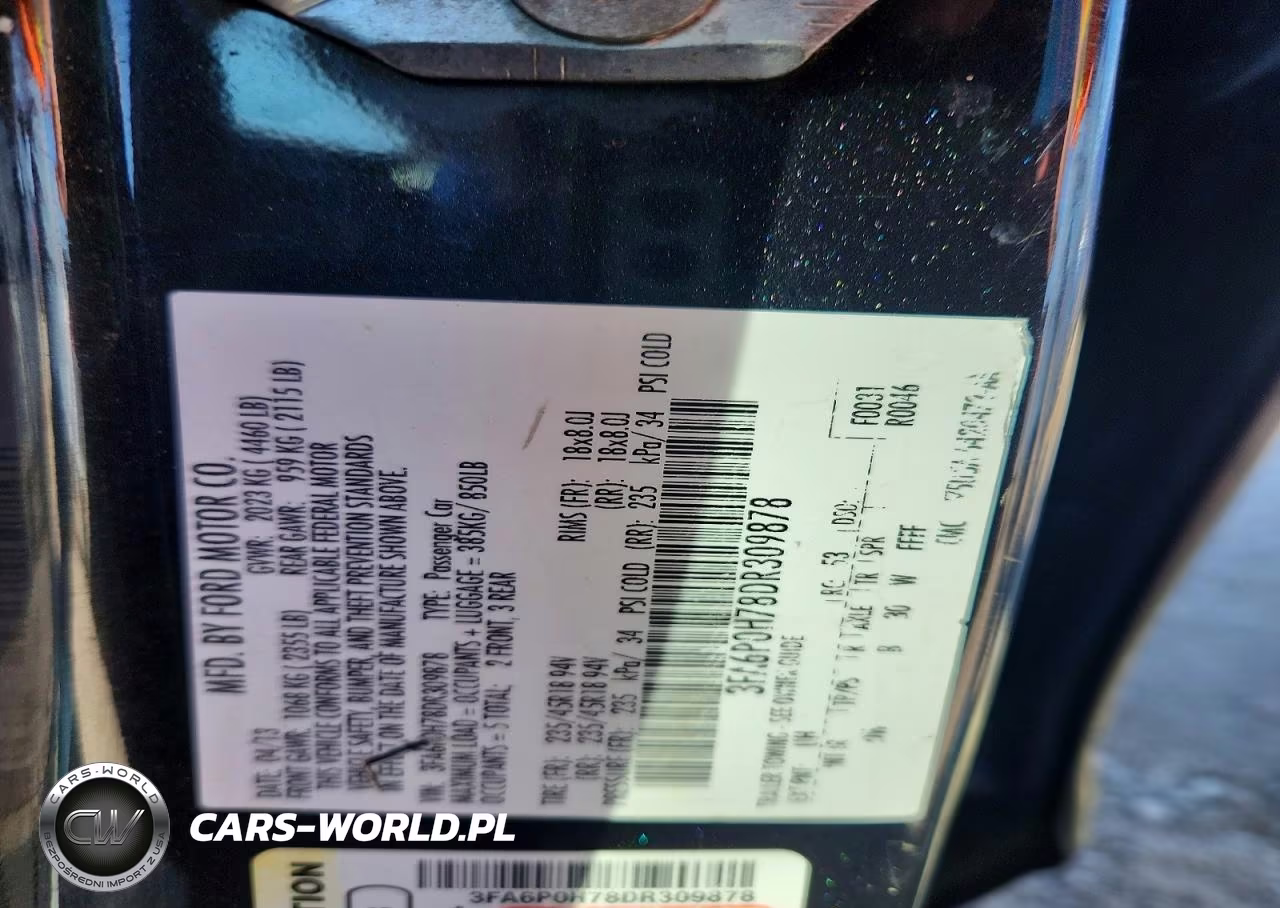 2013 Ford Fusion Se VIN:3FA6P0H78DR309878 - 12