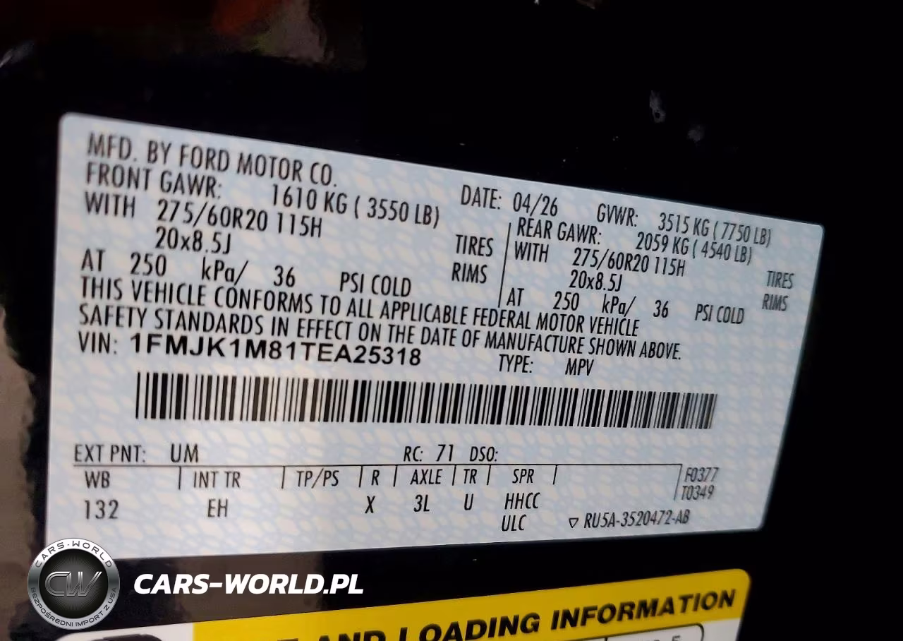 2026 Ford Expedition Max Platinum VIN:1FMJK1M81TEA25318 - 14