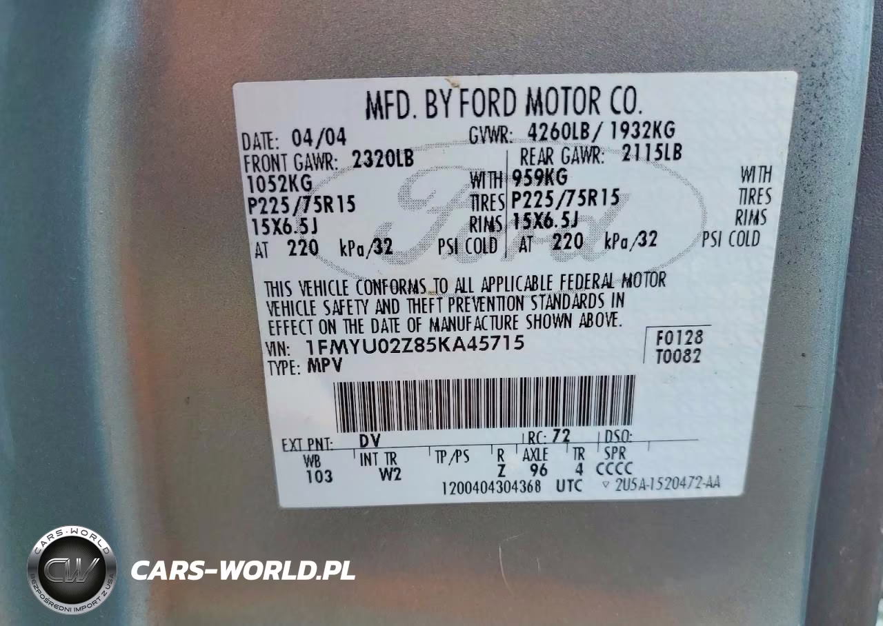 2005 Ford Escape Xls VIN:1FMYU02Z85KA45715 - 13