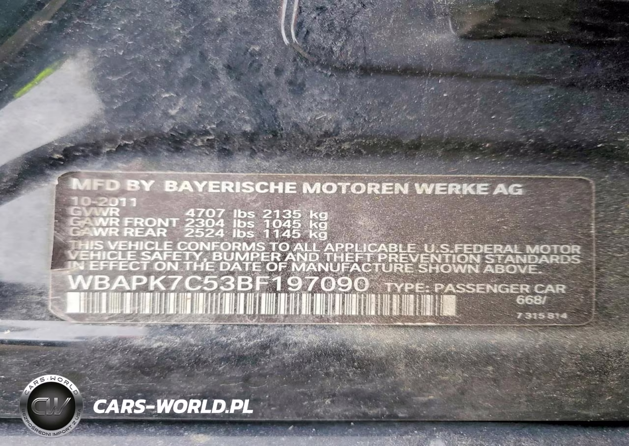 2011 BMW 328 Xi VIN:WBAPK7C53BF197090 - 12