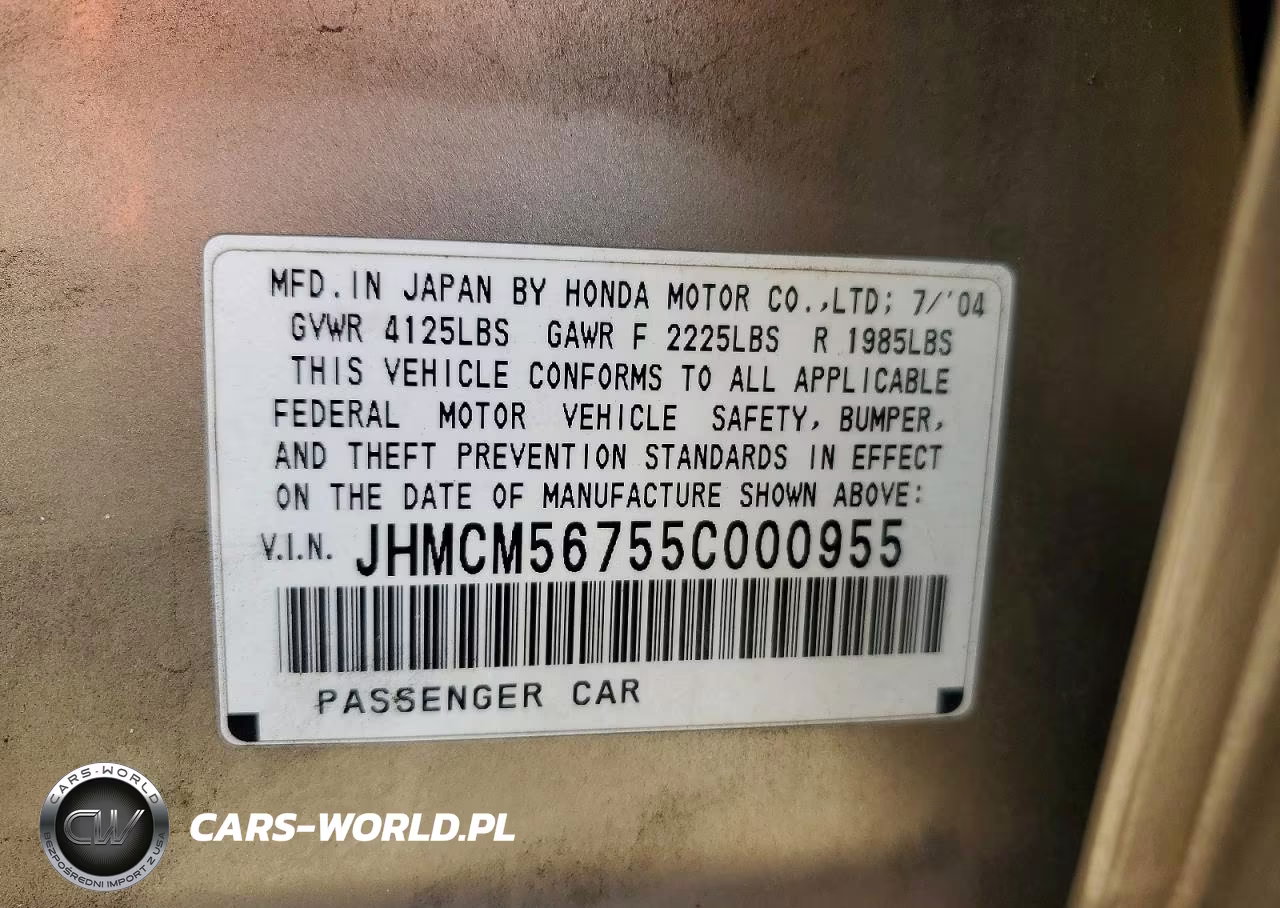2005 Honda Accord Ex VIN:JHMCM56755C000955 - 13