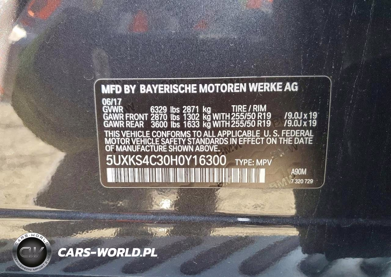 2017 BMW X5 xDrive35D VIN:5UXKS4C30H0Y16300 - 13