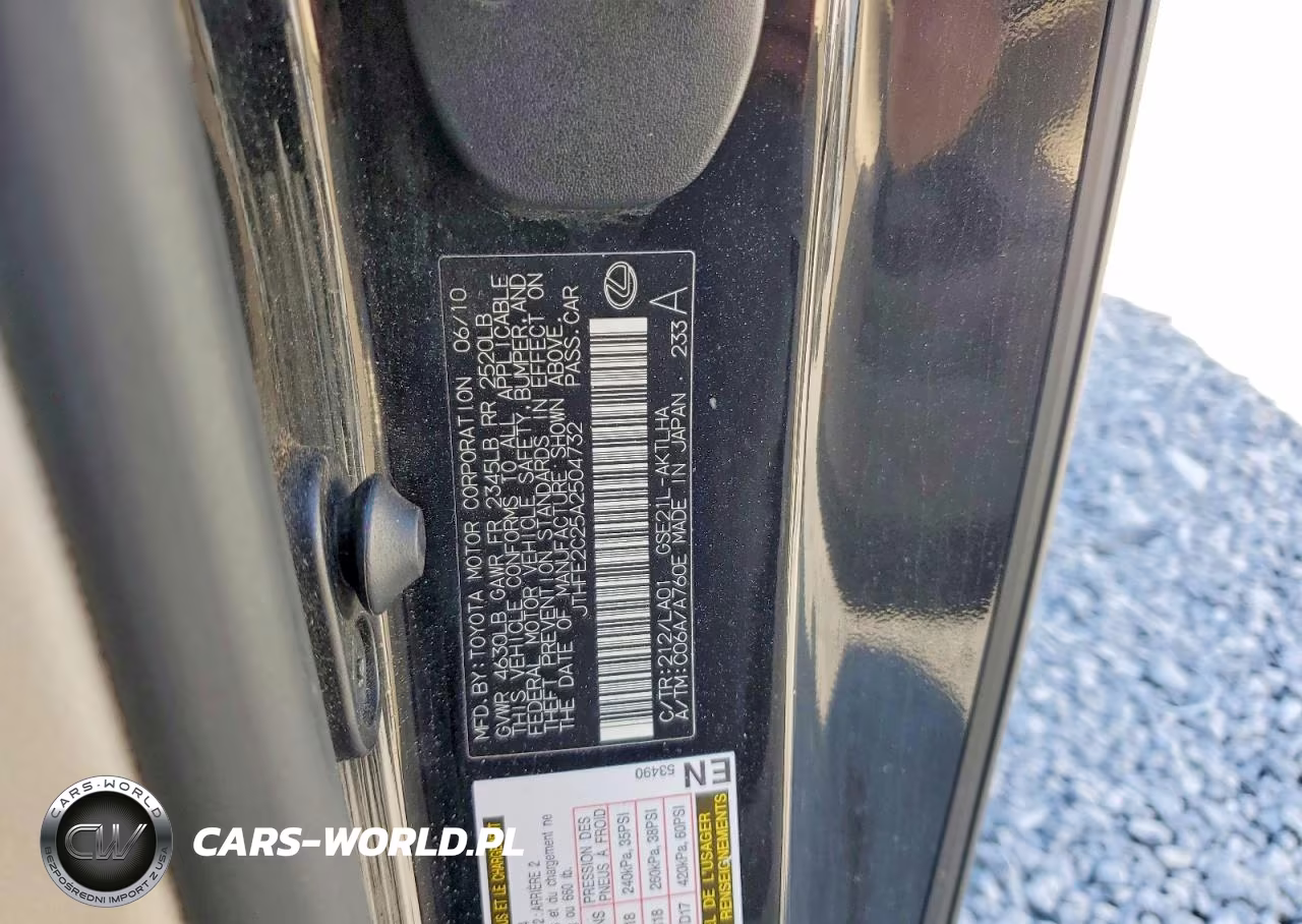 2010 Lexus Is 350 VIN:JTHFE2C25A2504732 - 12