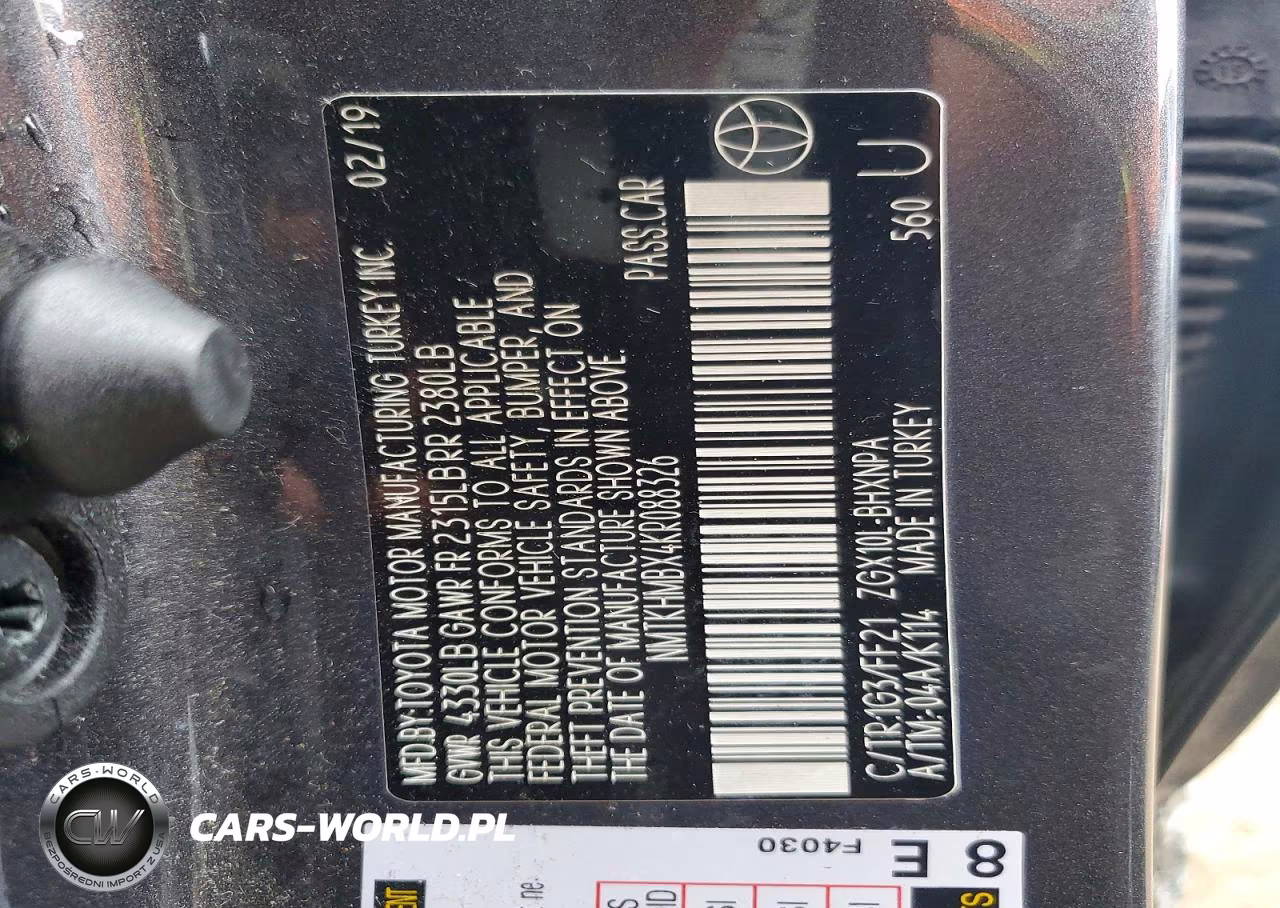 2019 Toyota C-Hr Xle VIN:NMTKHMBX4KR088326 - 12