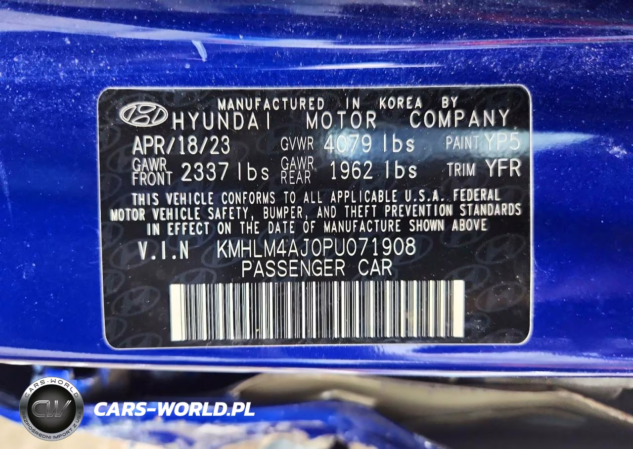 2023 Hyundai Elantra Blue VIN:KMHLM4AJ0PU071908 - 12