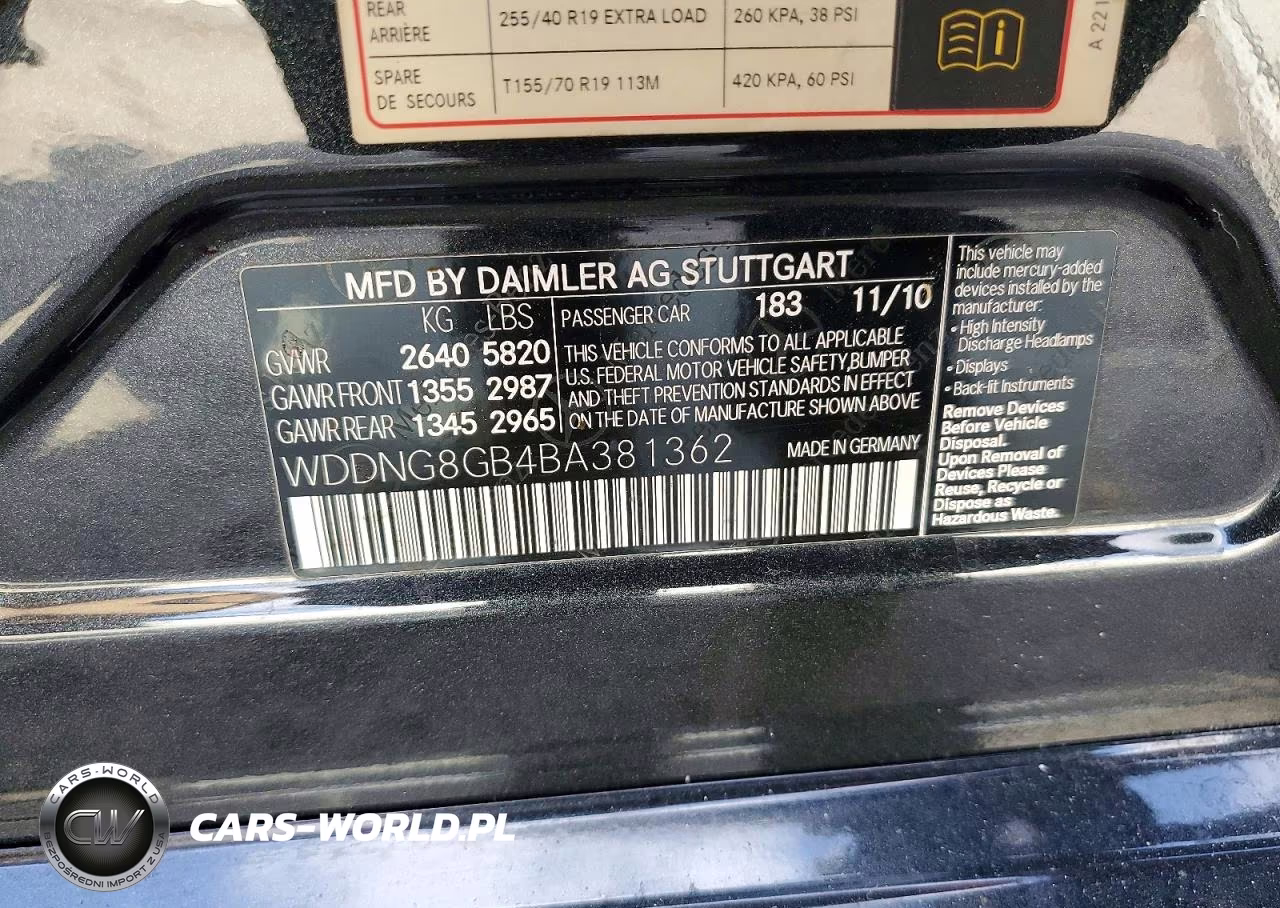 2011 Mercedes-Benz S 550 4Matic VIN:WDDNG8GB4BA381362 - 12