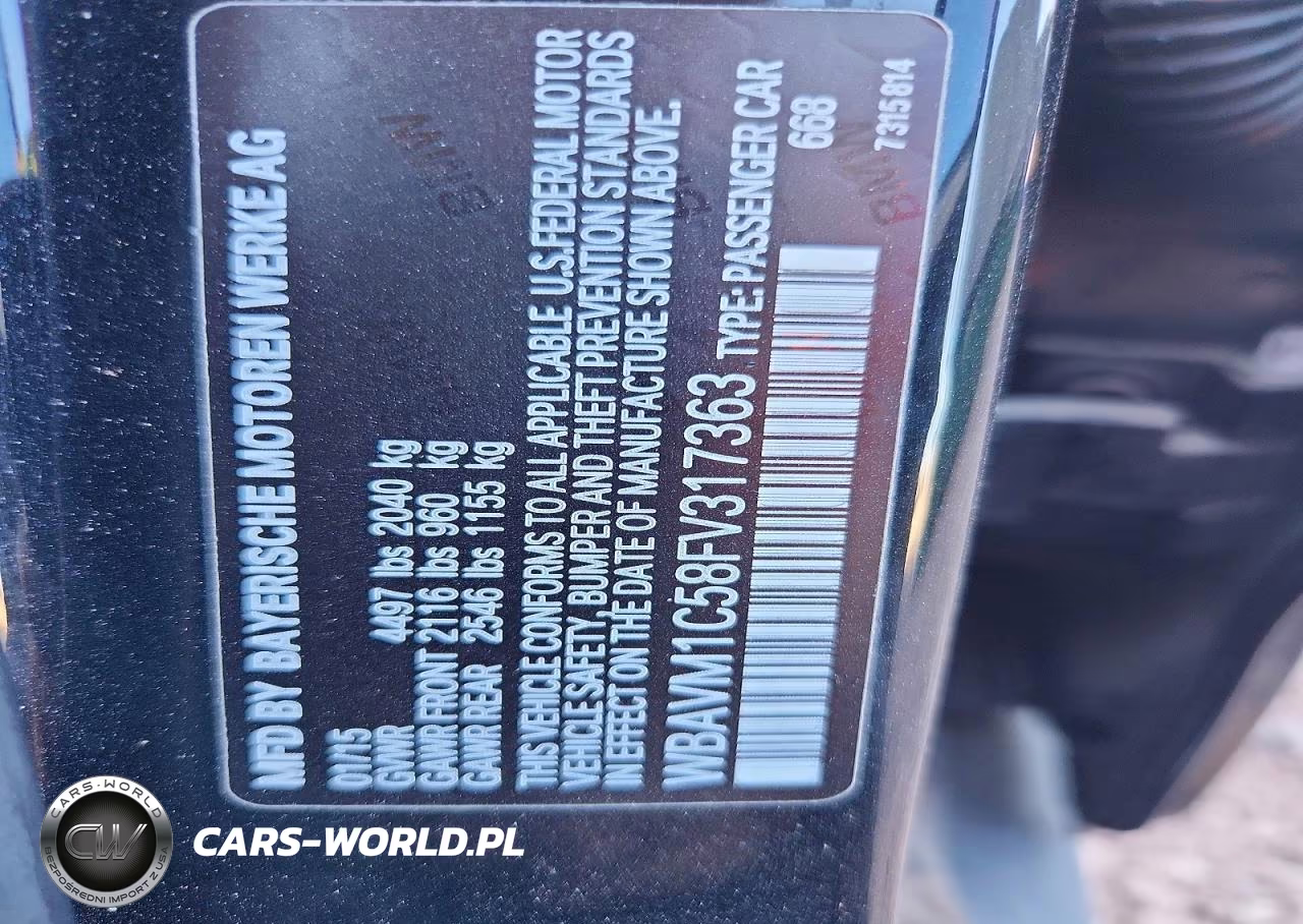 2015 BMW X1 Sdrive28I VIN:WBAVM1C58FV317363 - 12