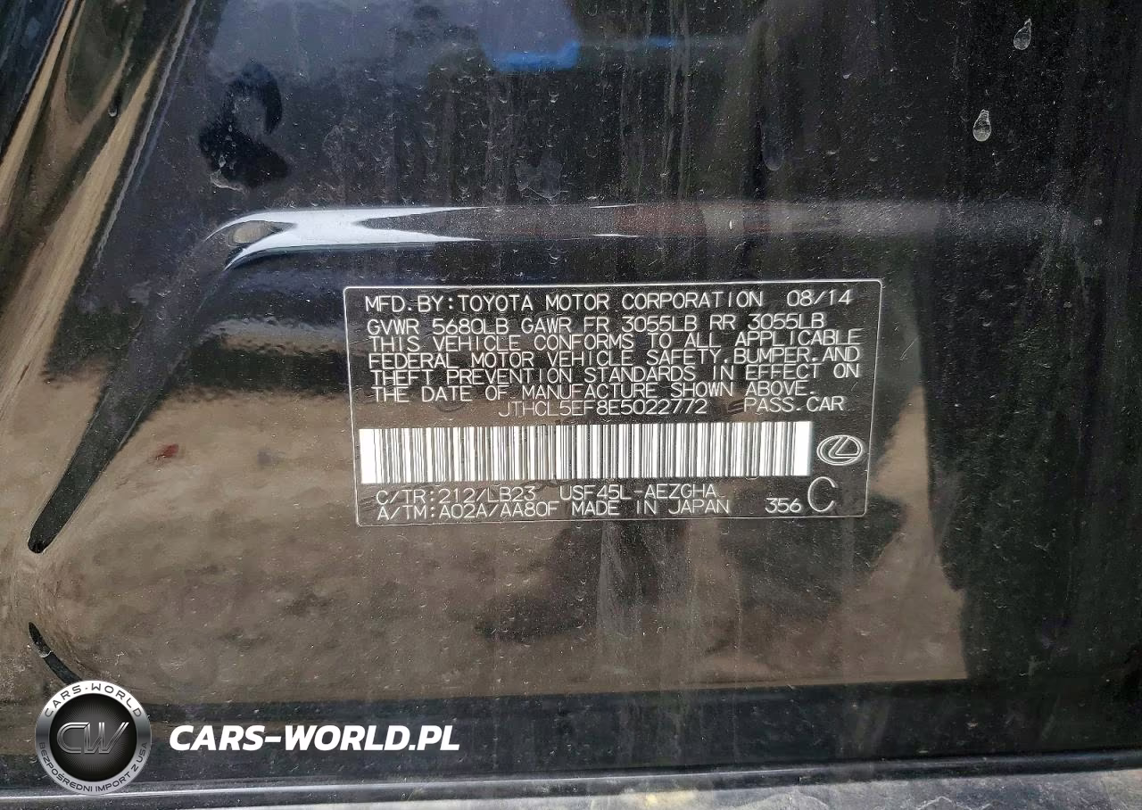2014 Lexus Ls 460 VIN:JTHCL5EF8E5022772 - 12