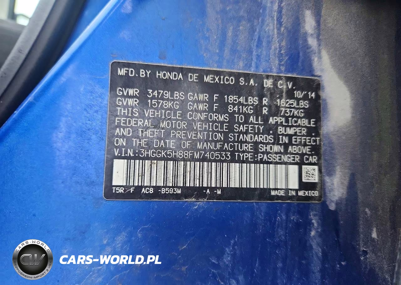 2015 Honda Fit Ex VIN:3HGGK5H88FM740533 - 13