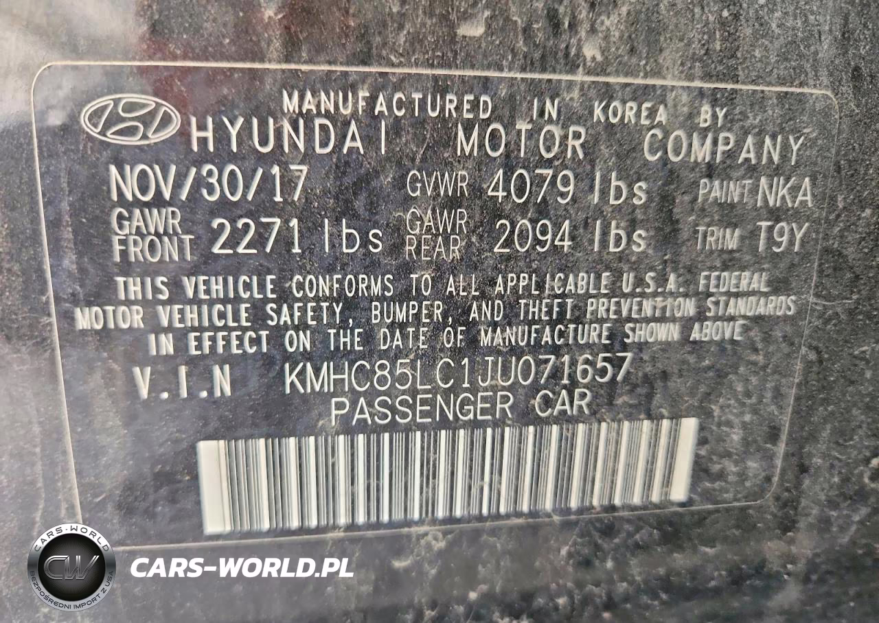 2018 Hyundai Ioniq Limited VIN:KMHC85LC1JU071657 - 12