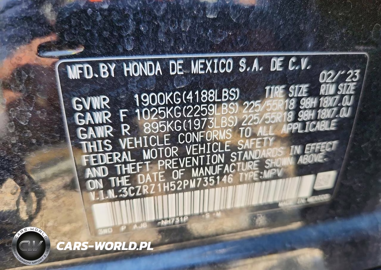 2023 Honda Hr-V Sport VIN:3CZRZ1H52PM735146 - 12
