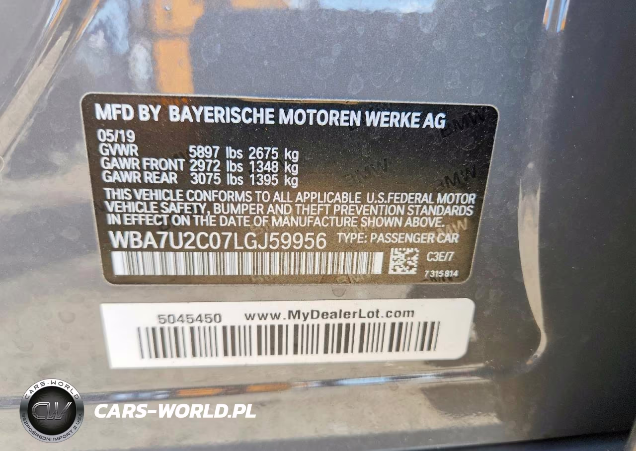 2020 BMW 750 Xi VIN:WBA7U2C07LGJ59956 - 12