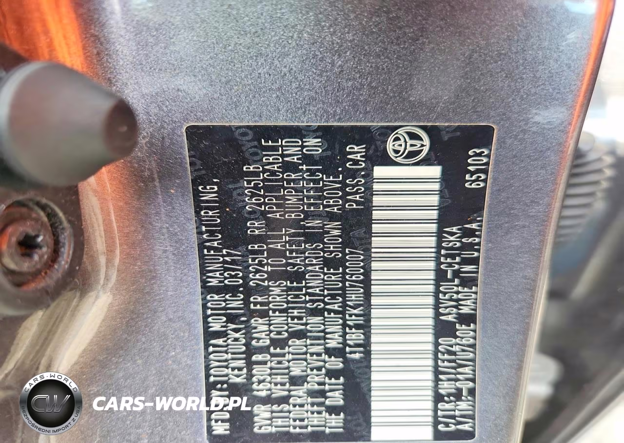2017 Toyota Camry Se VIN:4T1BF1FK1HU760007 - 12
