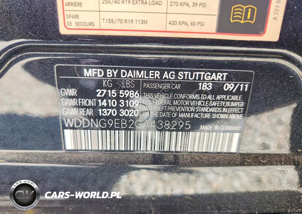 2012 Mercedes-Benz S 550 4Matic VIN:WDDNG9EB2CA438295 - 12
