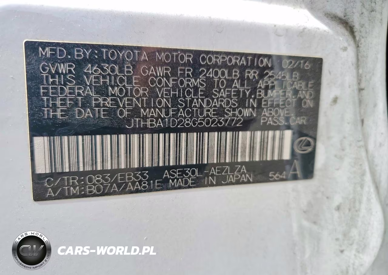 2016 Lexus Is 200T VIN:JTHBA1D28G5023772 - 12