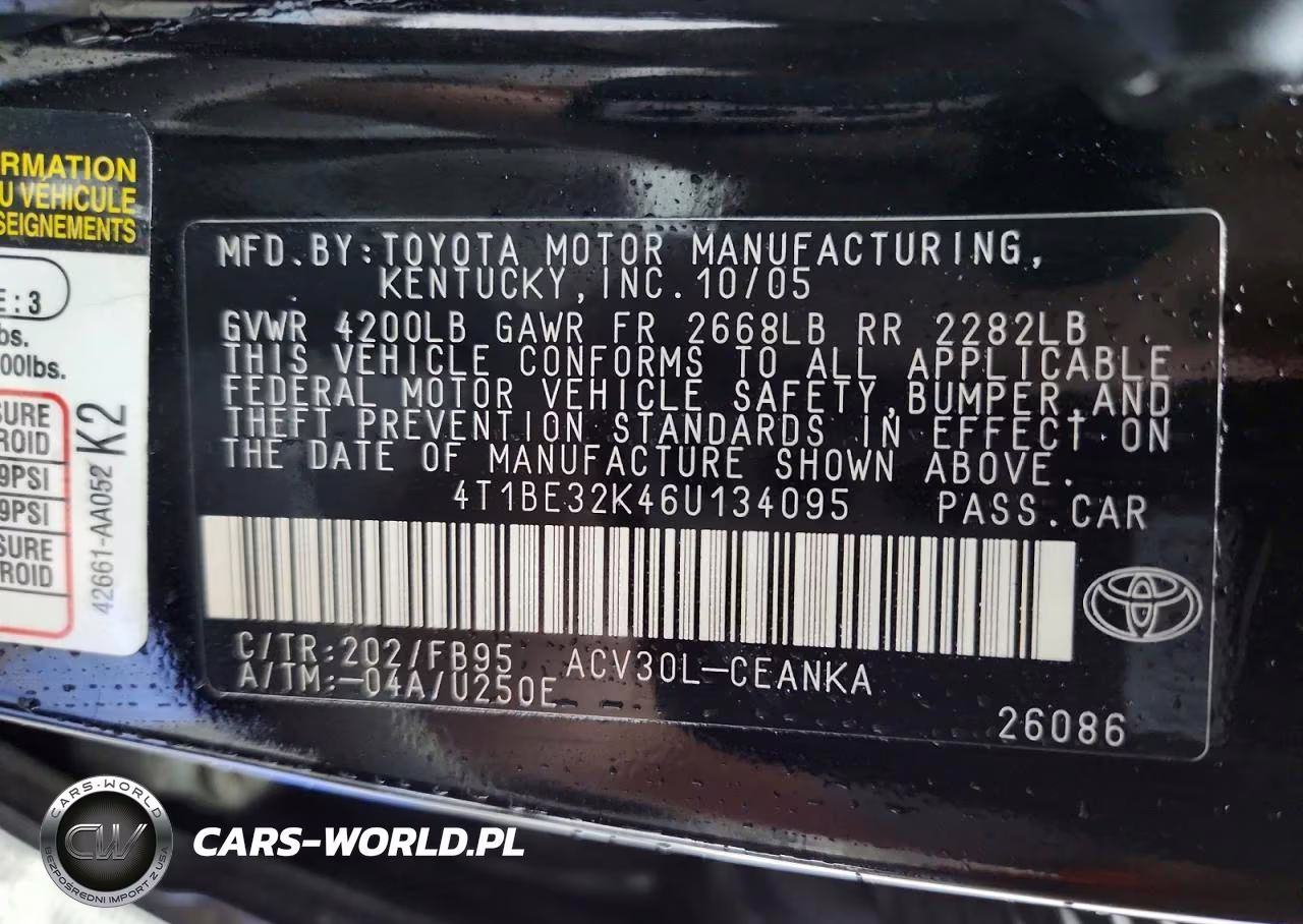 2006 Toyota Camry Le VIN:4T1BE32K46U134095 - 13