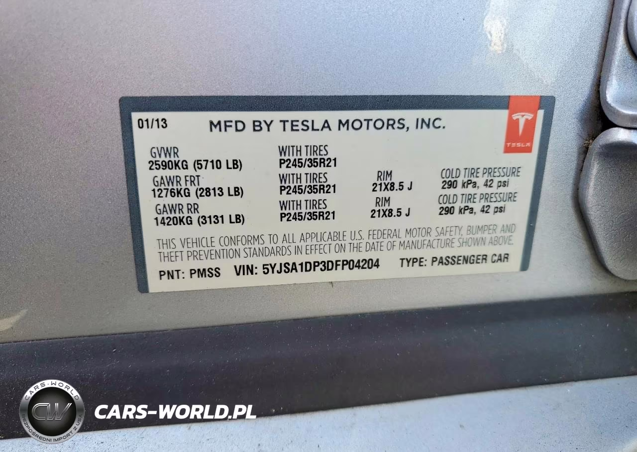 2013 Tesla Model S VIN:5YJSA1DP3DFP04204 - 12