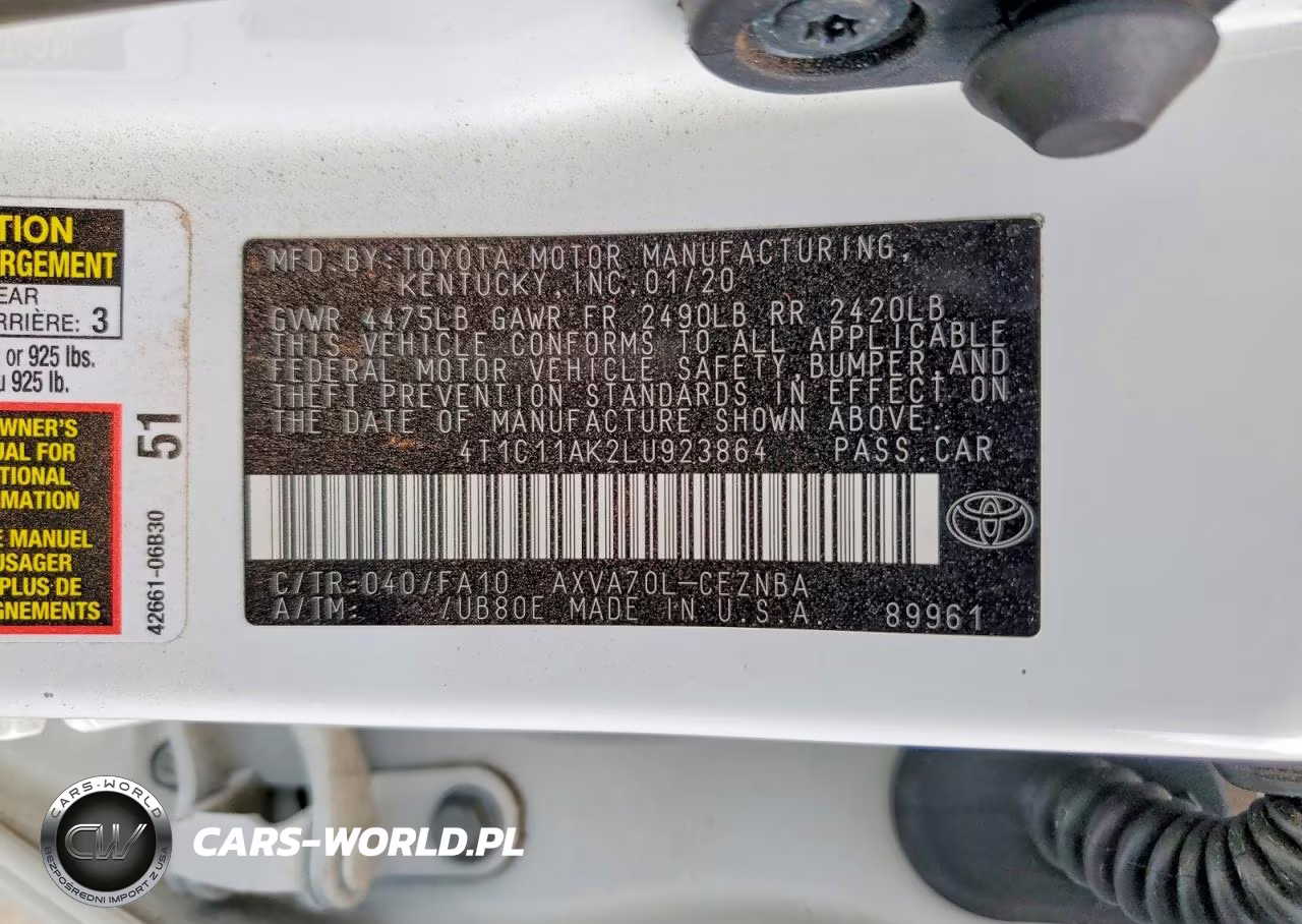 2020 Toyota Camry Le VIN:4T1C11AK2LU923864 - 12
