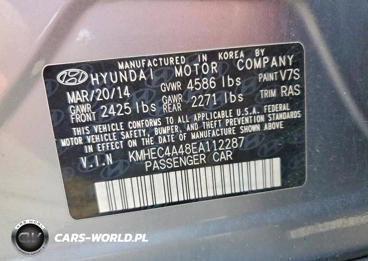 2014 Hyundai Sonata Hybrid VIN:KMHEC4A48EA112287 - 12