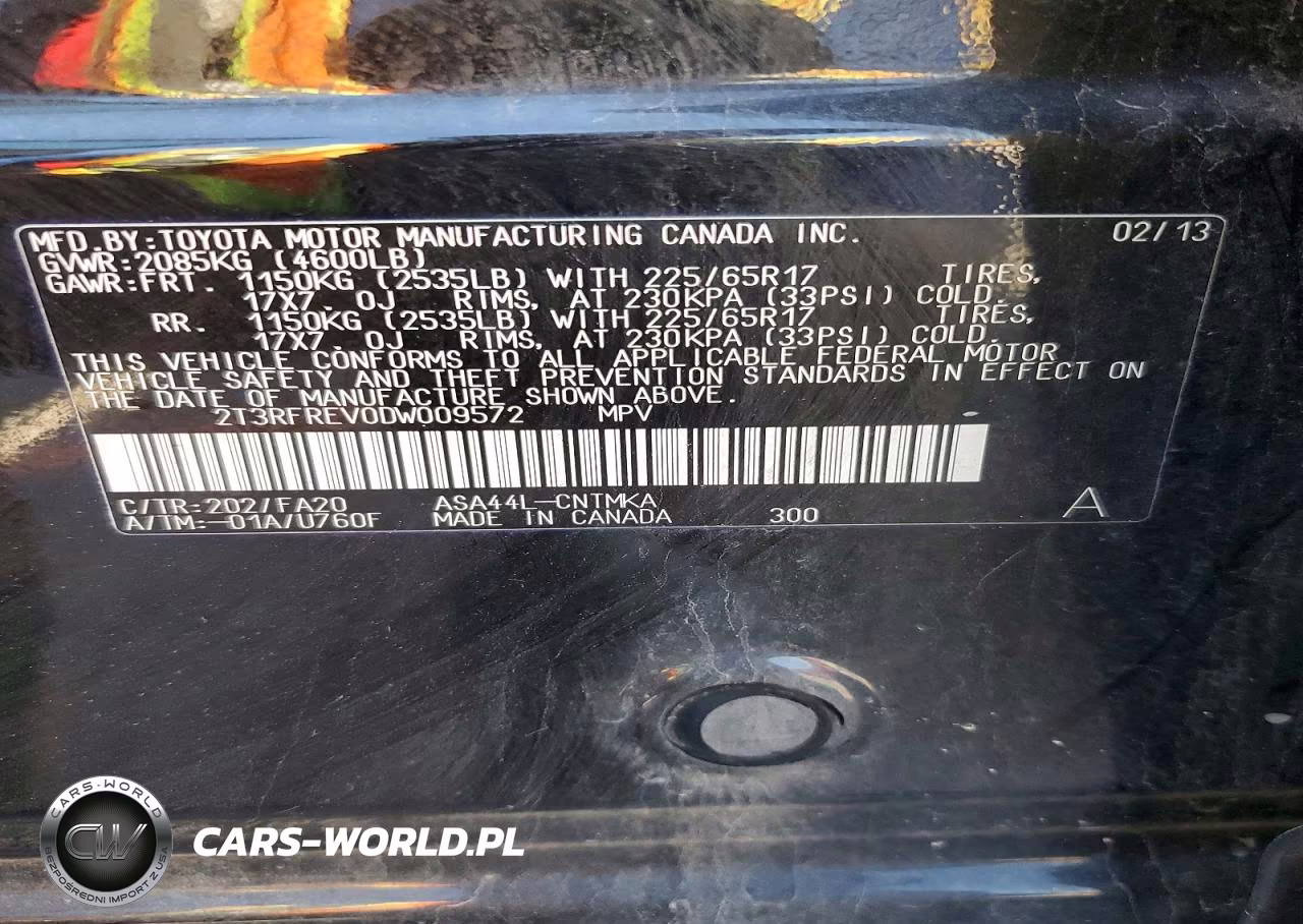 2013 Toyota Rav4 Xle VIN:2T3RFREV0DW009572 - 13