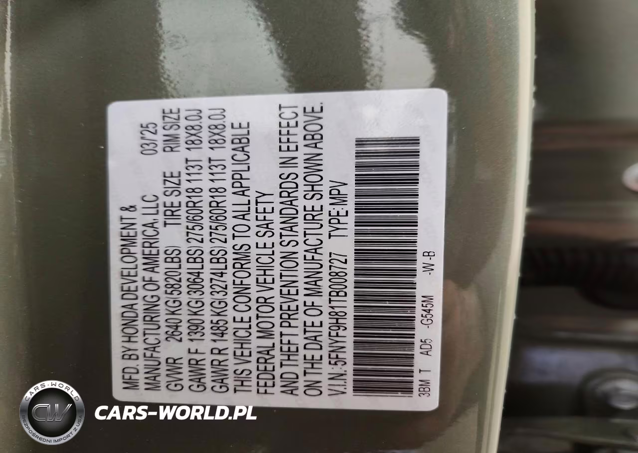 2026 Honda Passport Trailsport Elite VIN:5FNYF9H81TB008727 - 14