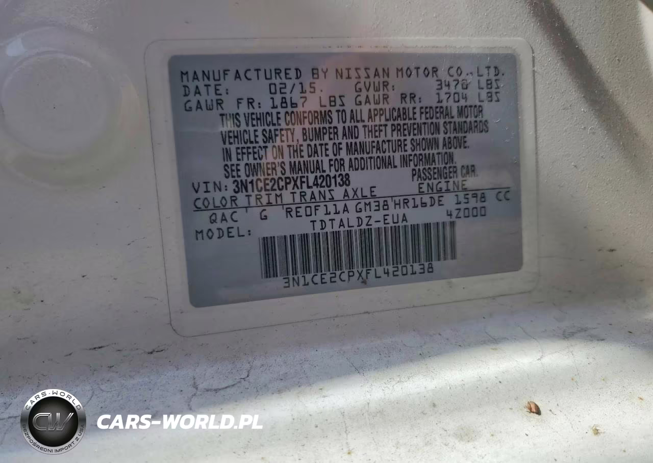 2015 Nissan Versa Note Sv VIN:3N1CE2CPXFL420138 - 12