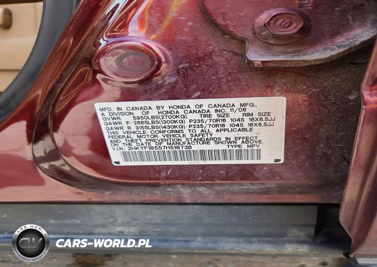 2007 Honda Pilot Exl VIN:2HKYF18557H518738 - 13