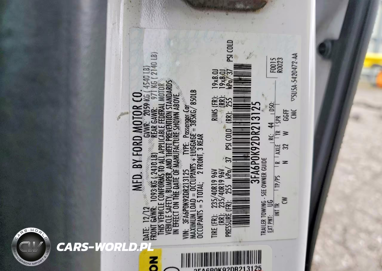 2013 Ford Fusion Titanium VIN:3FA6P0K92DR213125 - 12