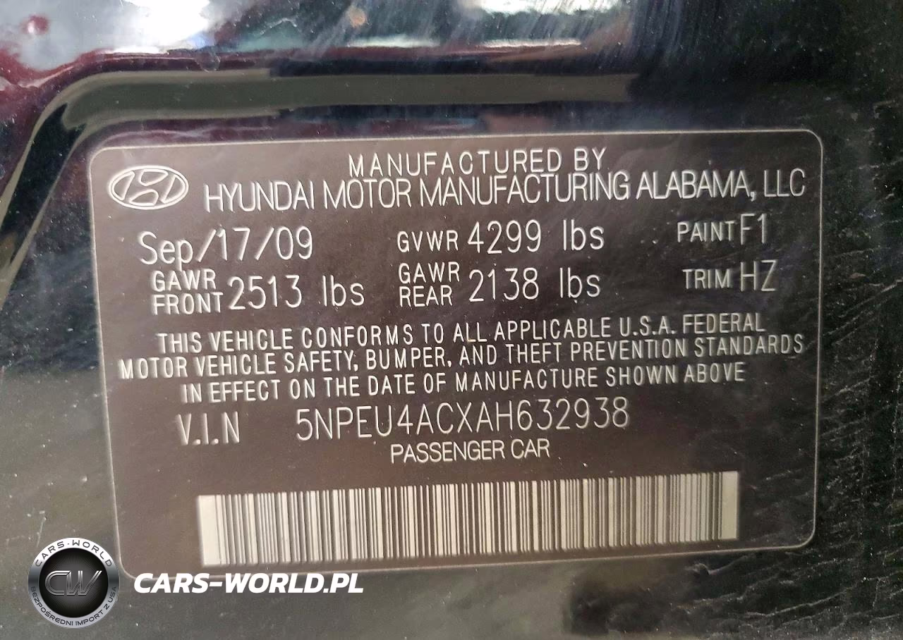 2010 Hyundai Sonata Se VIN:5NPEU4ACXAH632938 - 13