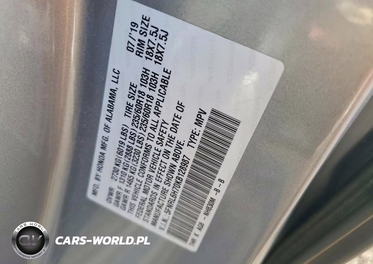 2019 Honda Odyssey Exl VIN:5FNRL6H70KB128987 - 12