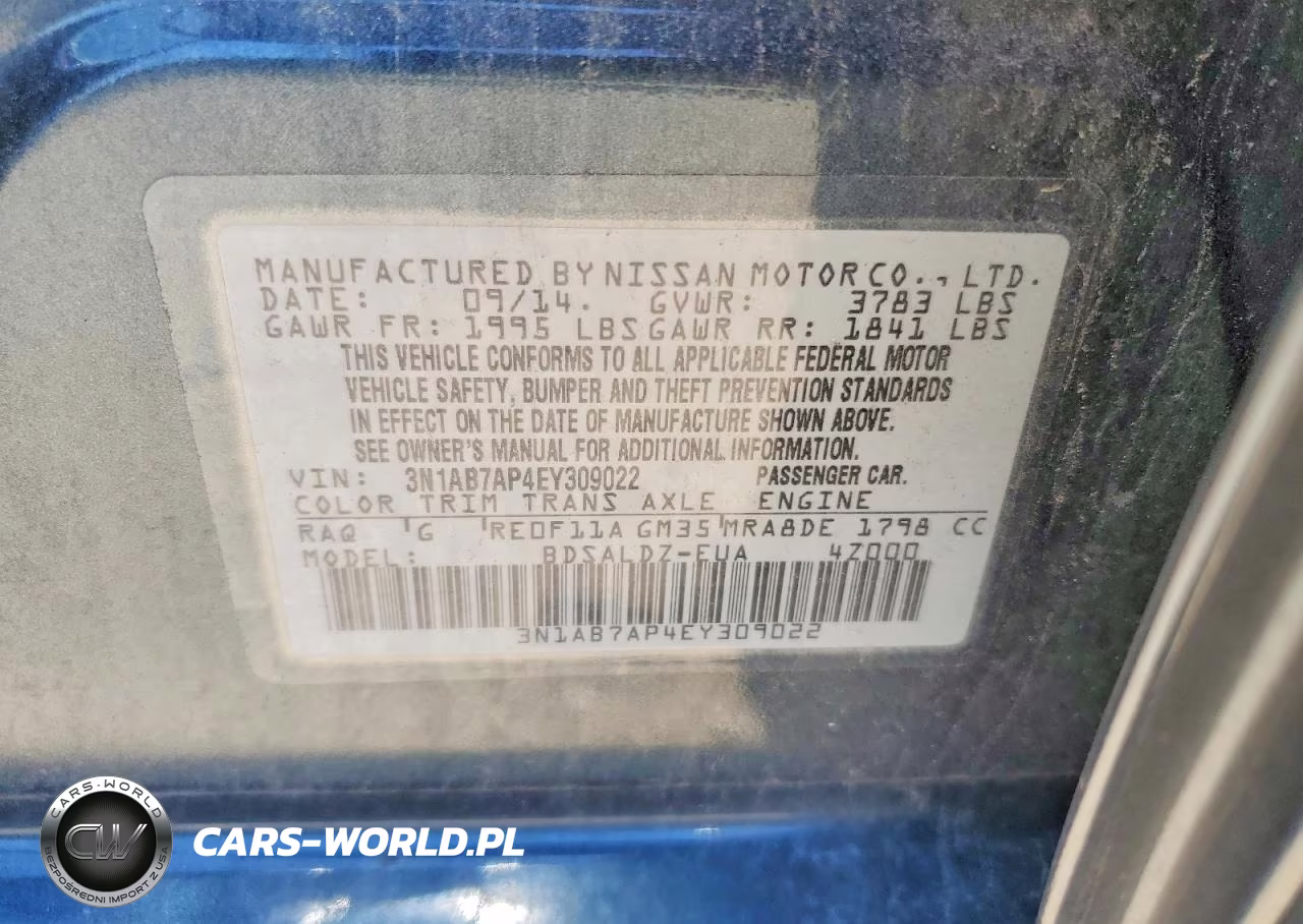 2014 Nissan Sentra VIN:3N1AB7AP4EY309022 - 13