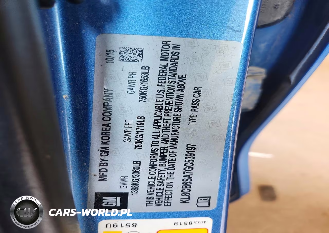 2016 Chevrolet Spark Ls VIN:KL8CB6SA7GC539197 - 12