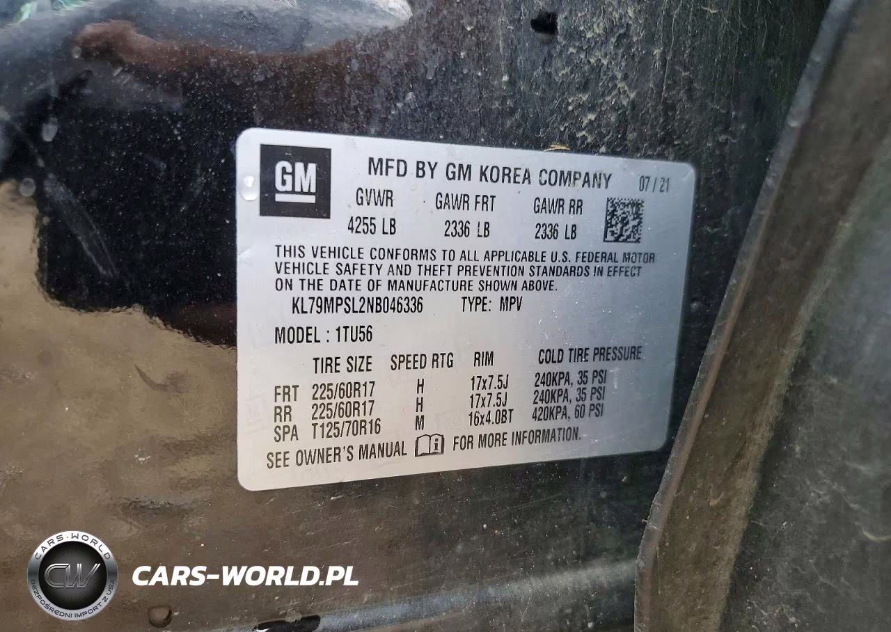 2022 Chevrolet Trailblazer Lt VIN:KL79MPSL2NB046336 - 12