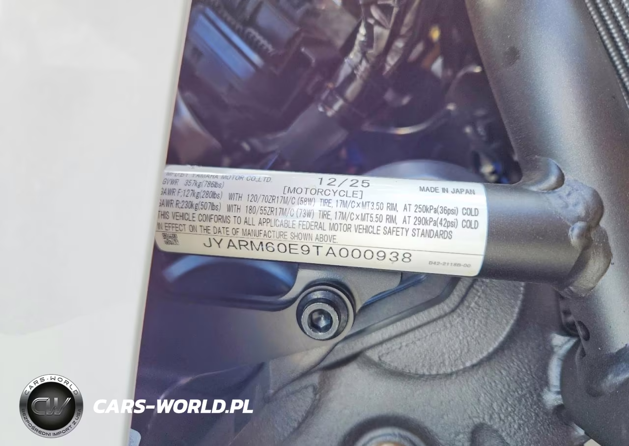 2026 Yamaha Yzf690 S VIN:JYARM60E9TA000938 - 9