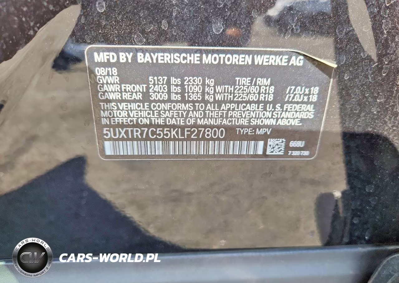 2019 BMW X3 Sdrive30I VIN:5UXTR7C55KLF27800 - 13
