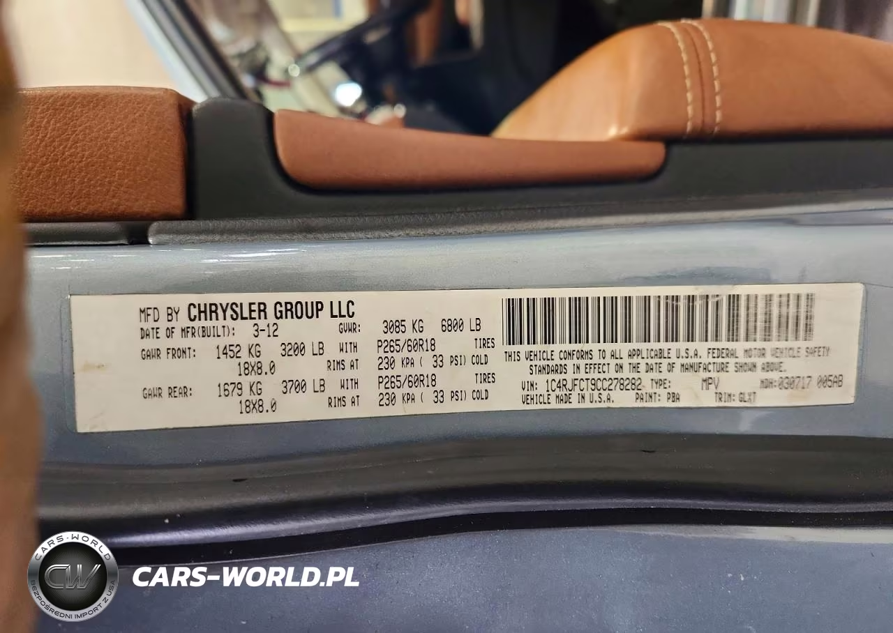 2012 Jeep Grand Cherokee Overland VIN:1C4RJFCT9CC278282 - 13