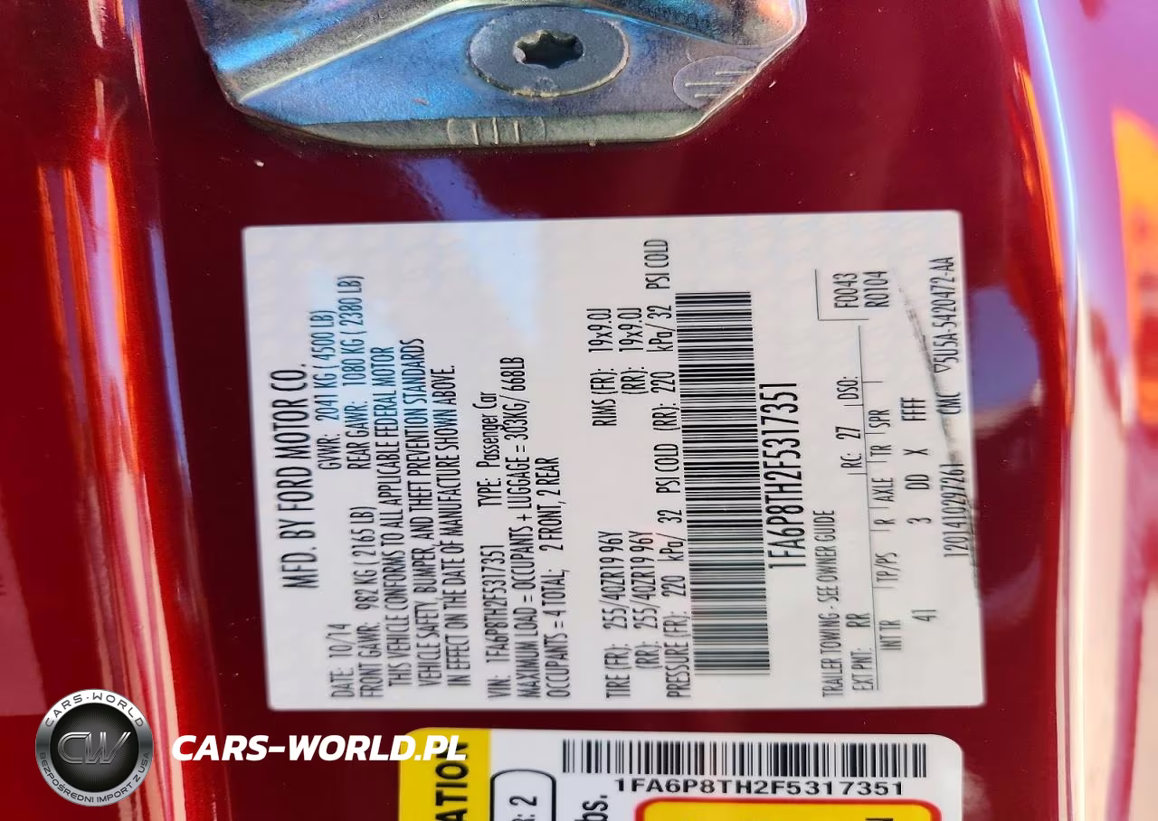 2015 Ford Mustang VIN:1FA6P8TH2F5317351 - 12