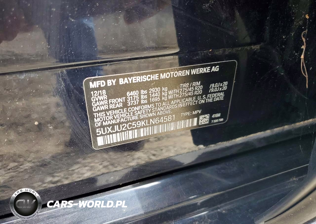 2019 BMW X5 xDrive50I VIN:5UXJU2C59KLN64581 - 13
