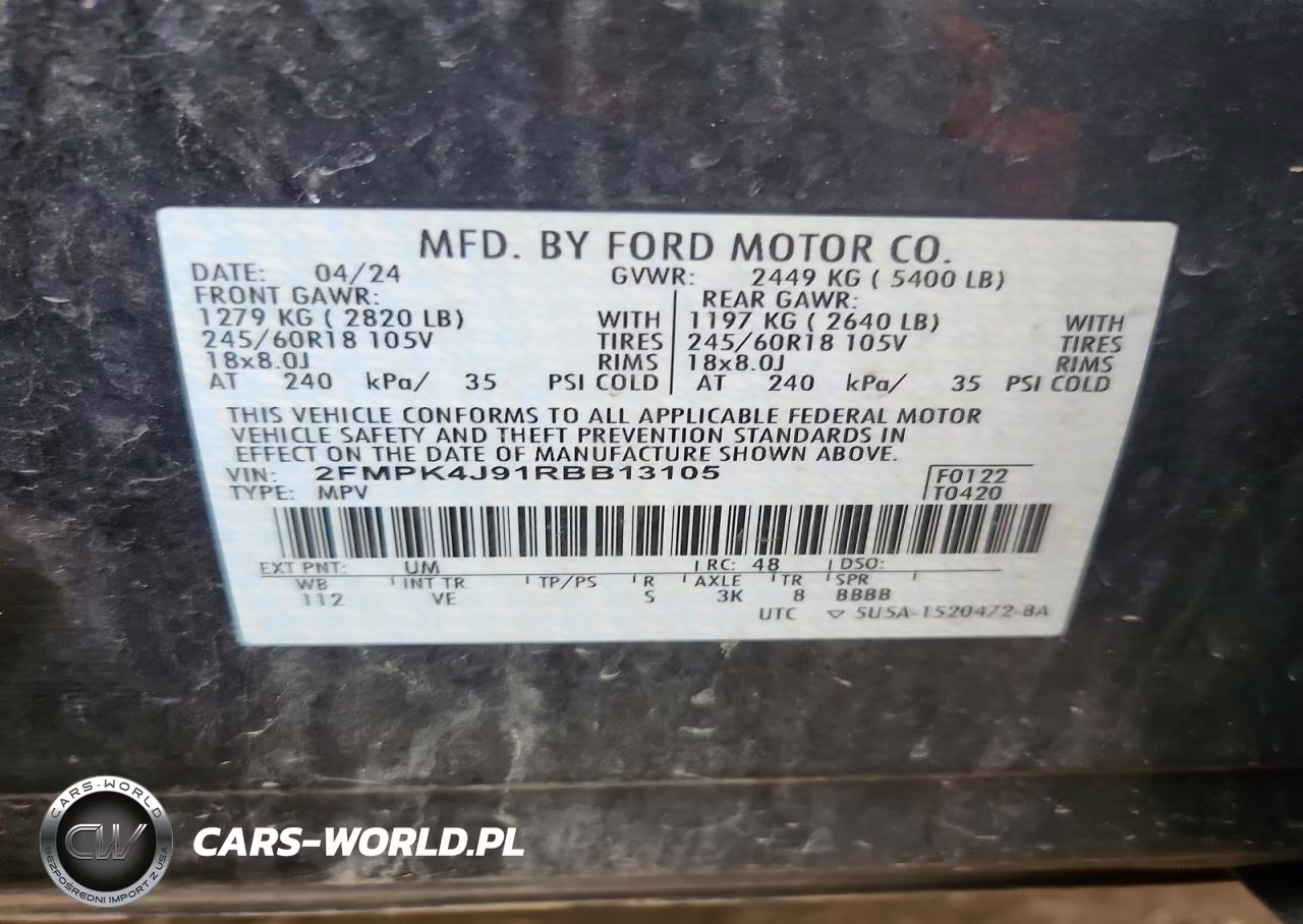 2024 Ford Edge Sel VIN:2FMPK4J91RBB13105 - 13