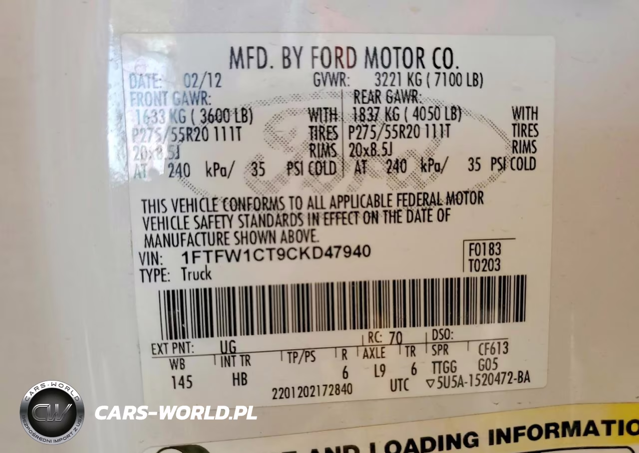 2012 Ford F150 Supercrew VIN:1FTFW1CT9CKD47940 - 13