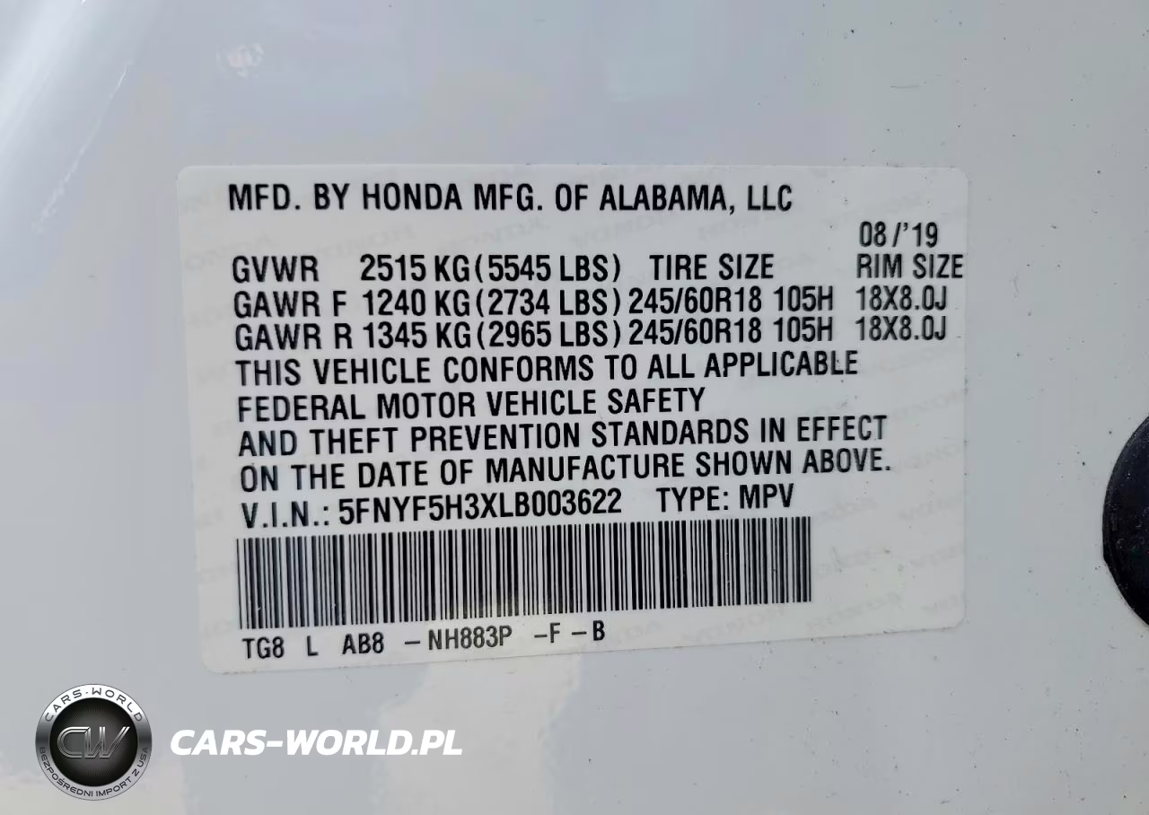 2020 Honda Pilot Ex VIN:5FNYF5H3XLB003622 - 13
