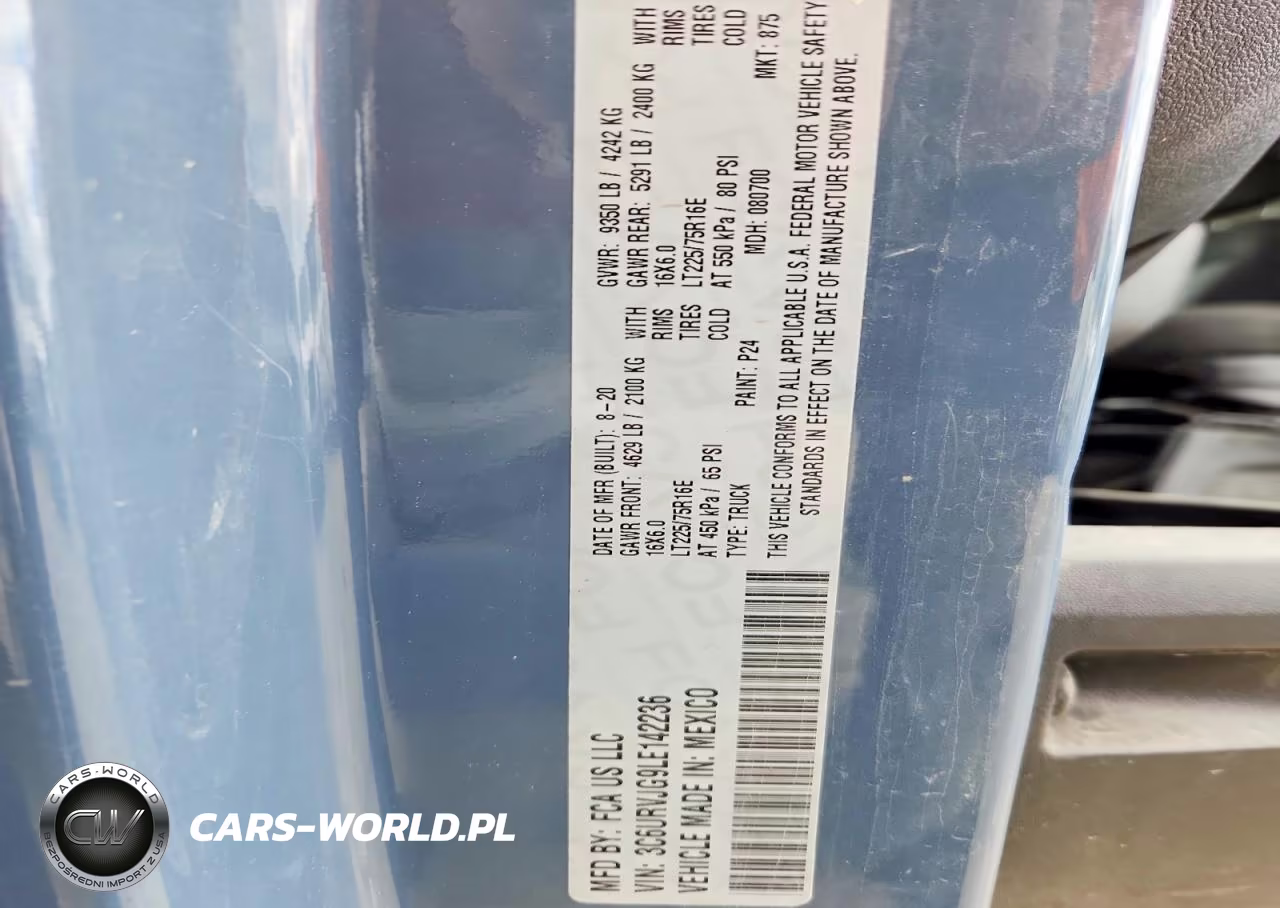 2020 Ram Promaster 3500 3500 High VIN:3C6URVJG9LE142236 - 12