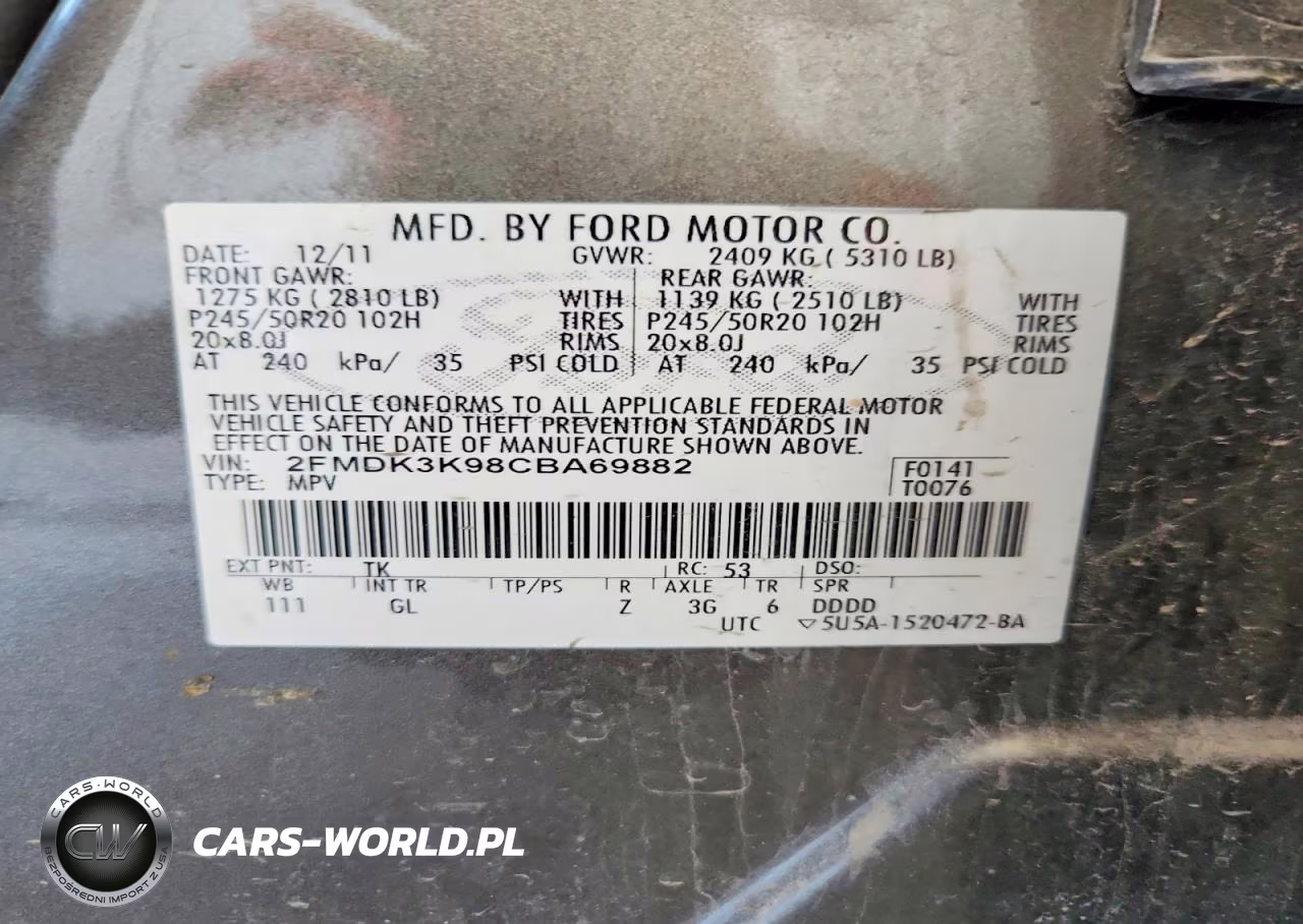 2012 Ford Edge Limited VIN:2FMDK3K98CBA69882 - 13