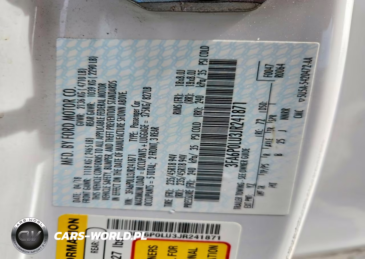 2018 Ford Fusion Se Hybrid VIN:3FA6P0LU3JR241871 - 13
