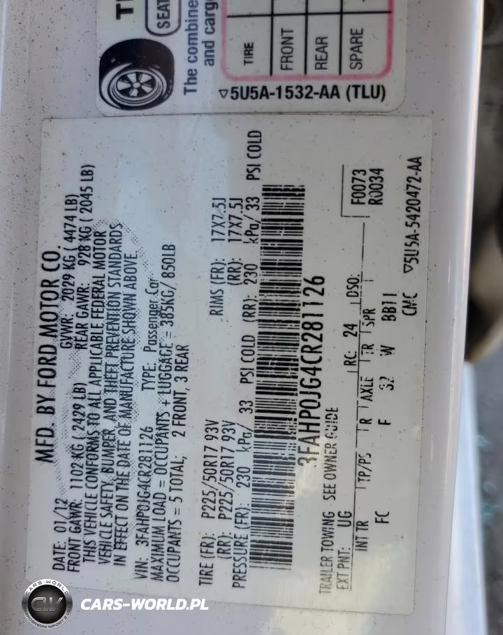 2012 Ford Fusion Sel VIN:3FAHP0JG4CR281126 - 12