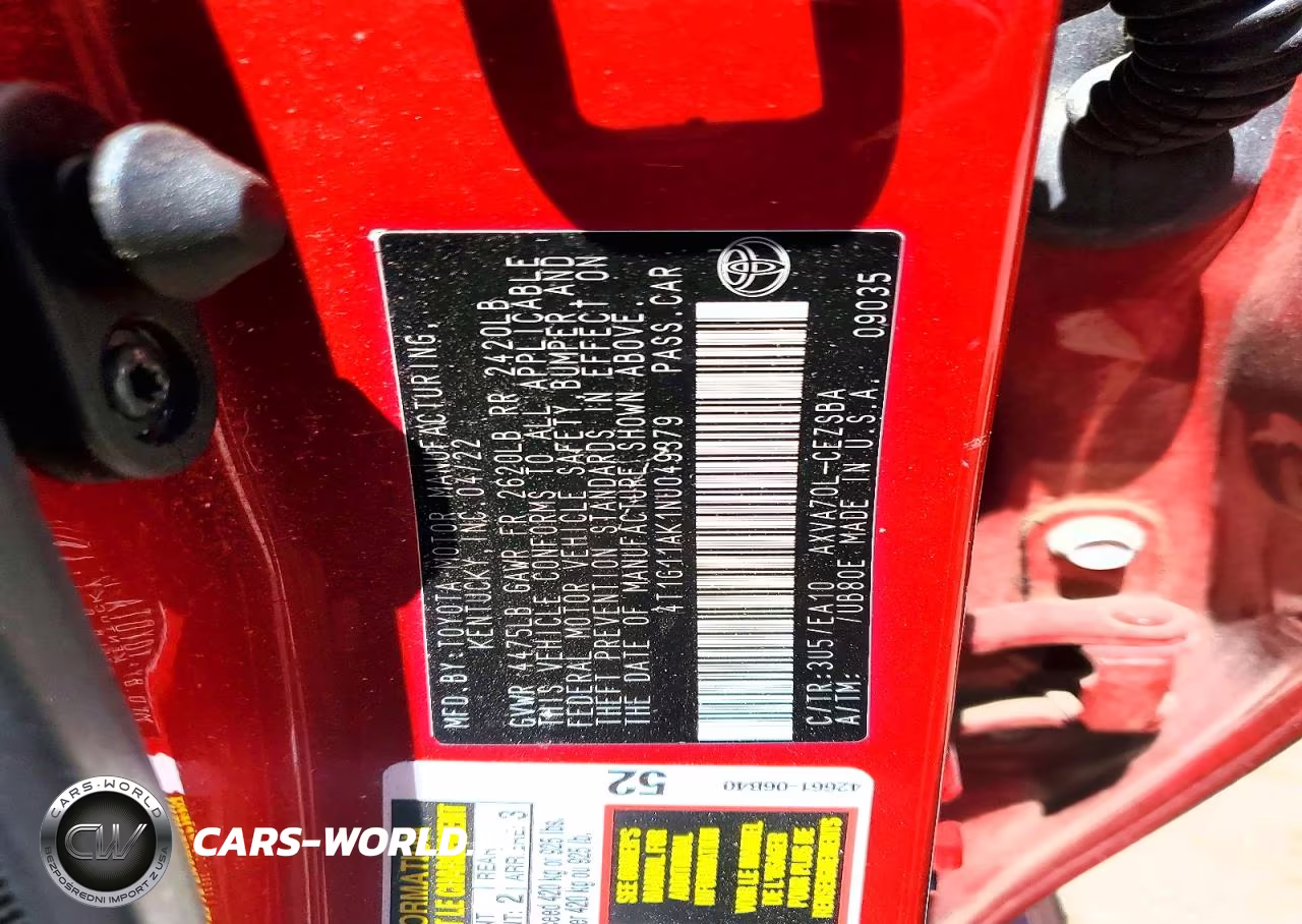 2022 Toyota Camry Se VIN:4T1G11AK1NU049379 - 12