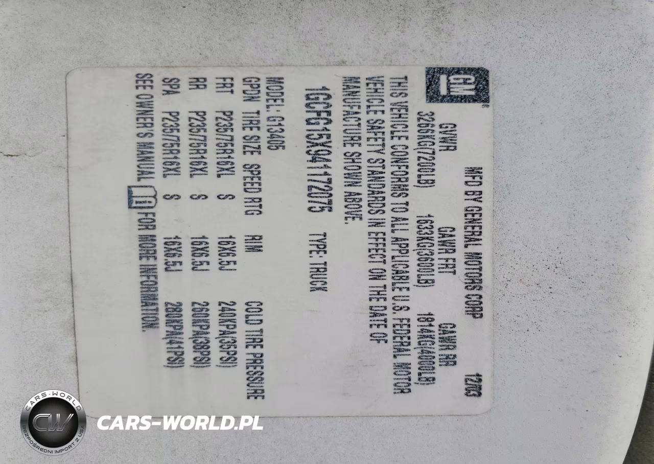 2004 Chevrolet Express 1500 Delivery Van VIN:1GCFG15X941172075 - 13