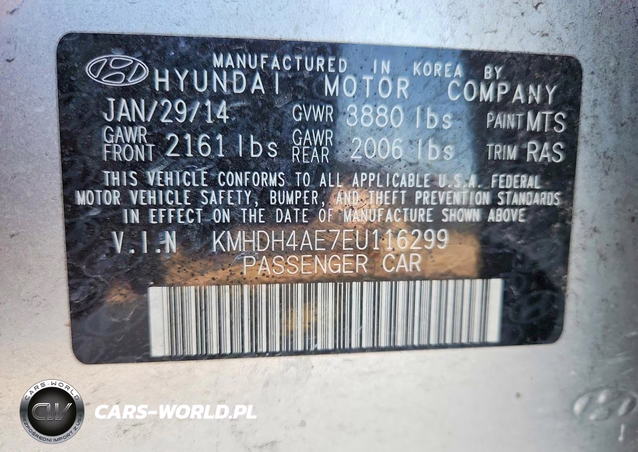 2014 Hyundai Elantra Se VIN:KMHDH4AE7EU116299 - 12