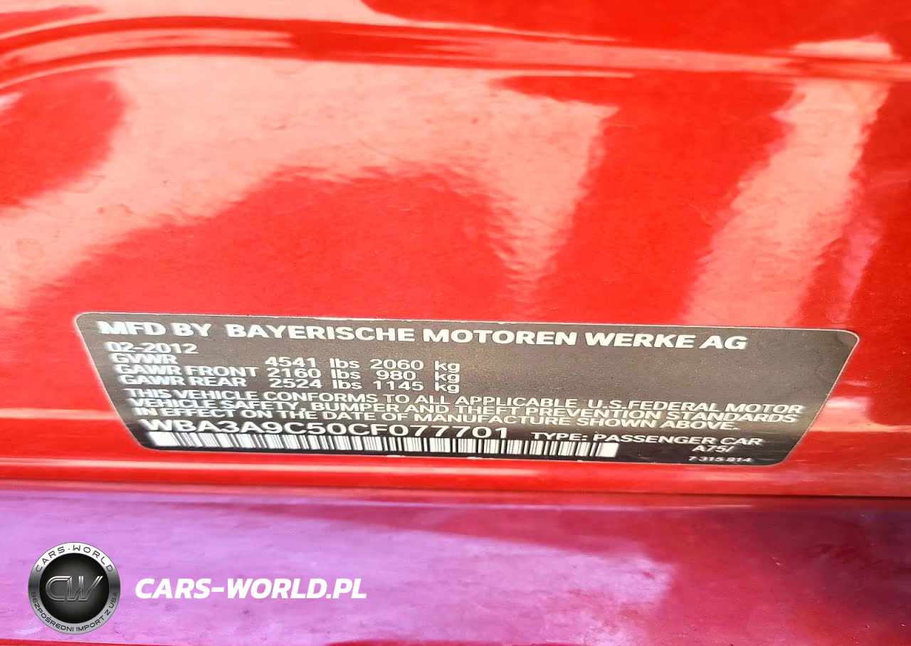 2012 BMW 335 I VIN:WBA3A9C50CF077701 - 12
